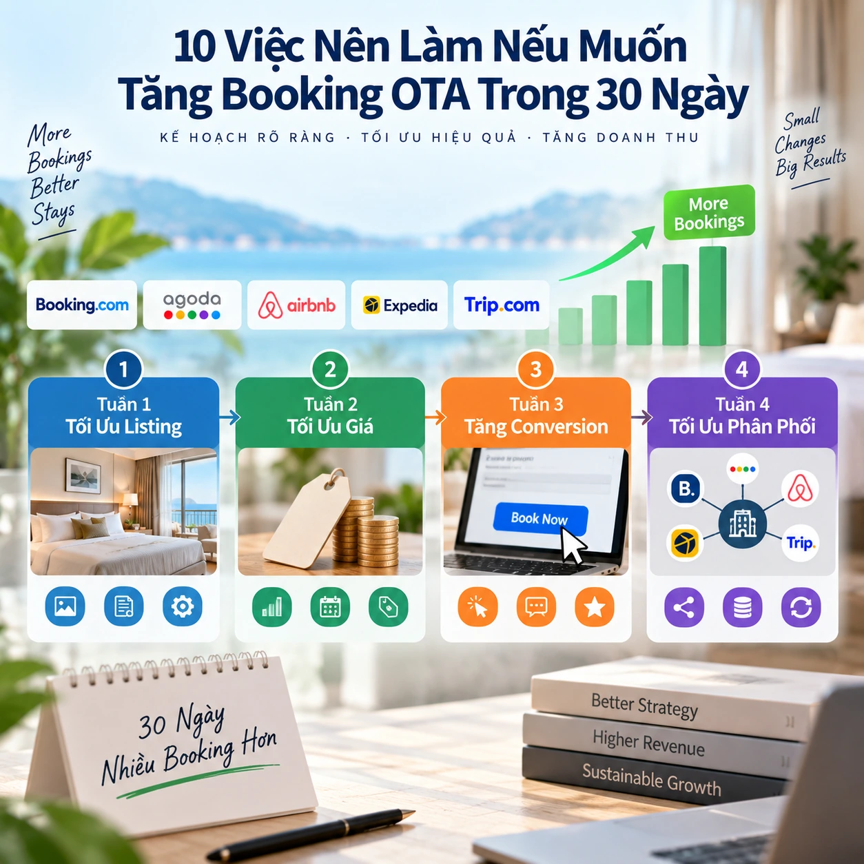 10 Việc Nên Làm Nếu Muốn Tăng Booking OTA Trong 30 Ngày