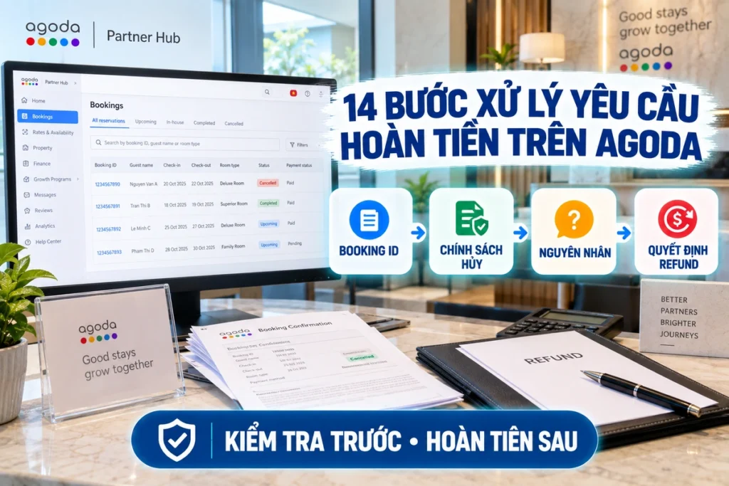 14 Bước Xử Lý Yêu Cầu Hoàn Tiền Trên Agoda