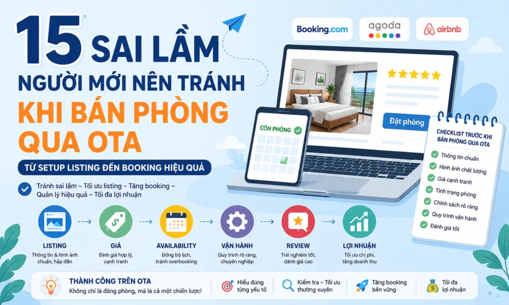 15 Sai lầm người mới nên tránh khi bán phòng qua OTA 2