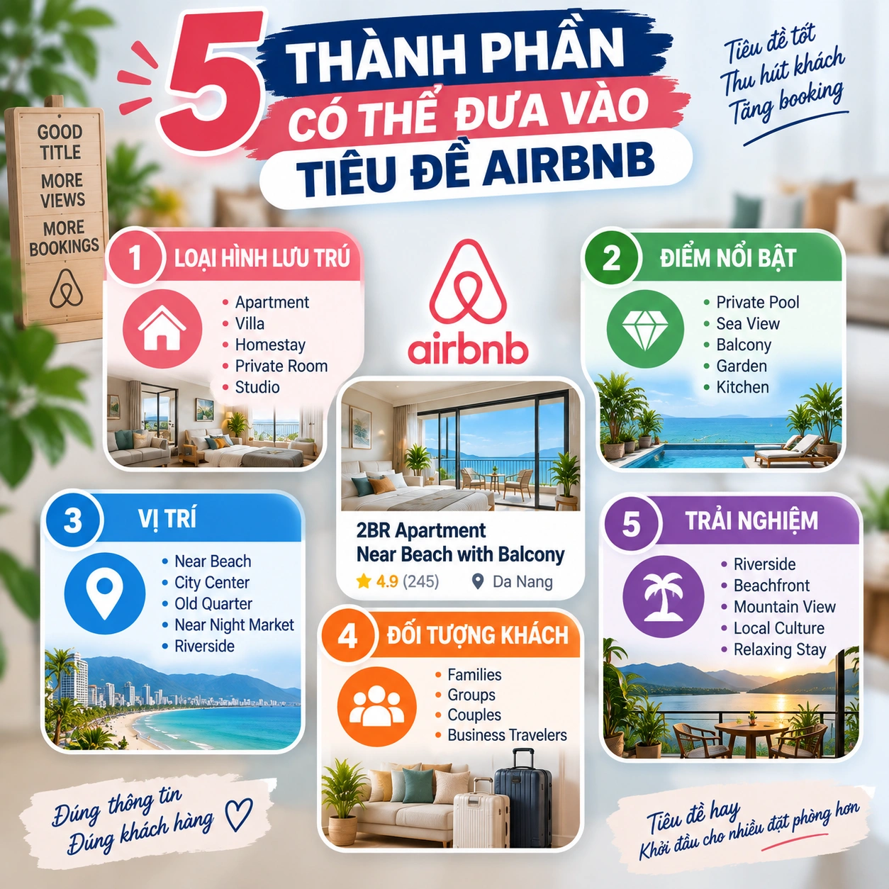 5 Thành Phần Có Thể Đưa Vào Tiêu Đề Airbnb