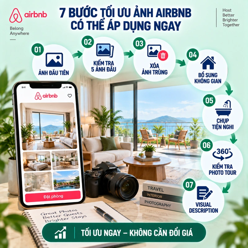 7 Bước Tối Ưu Ảnh Airbnb Có Thể Áp Dụng Ngay