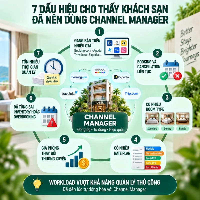 7 Dấu Hiệu Cho Thấy Khách Sạn Đã Nên Dùng Channel Manager