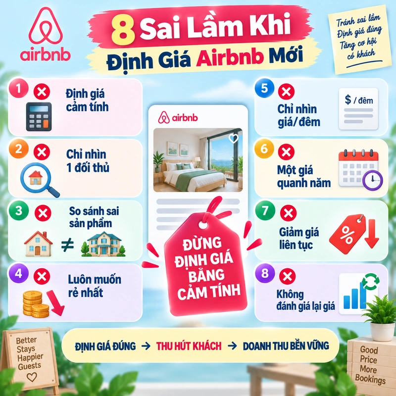 8 Sai Lầm Khi Định Giá Airbnb Mới