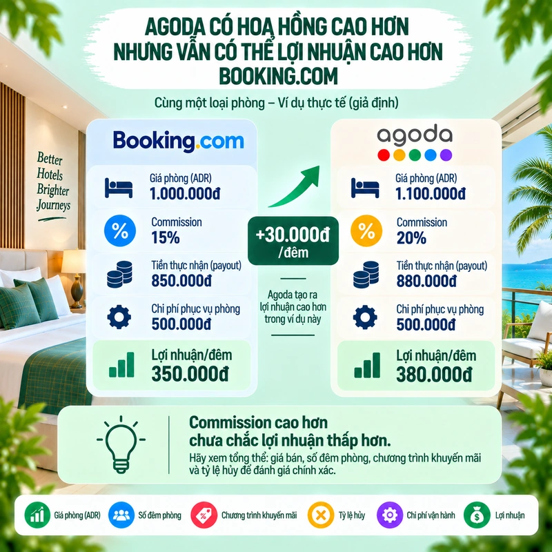 Agoda Có Hoa Hồng Cao Hơn Nhưng Vẫn Có Thể Lợi Nhuận Cao Hơn Booking