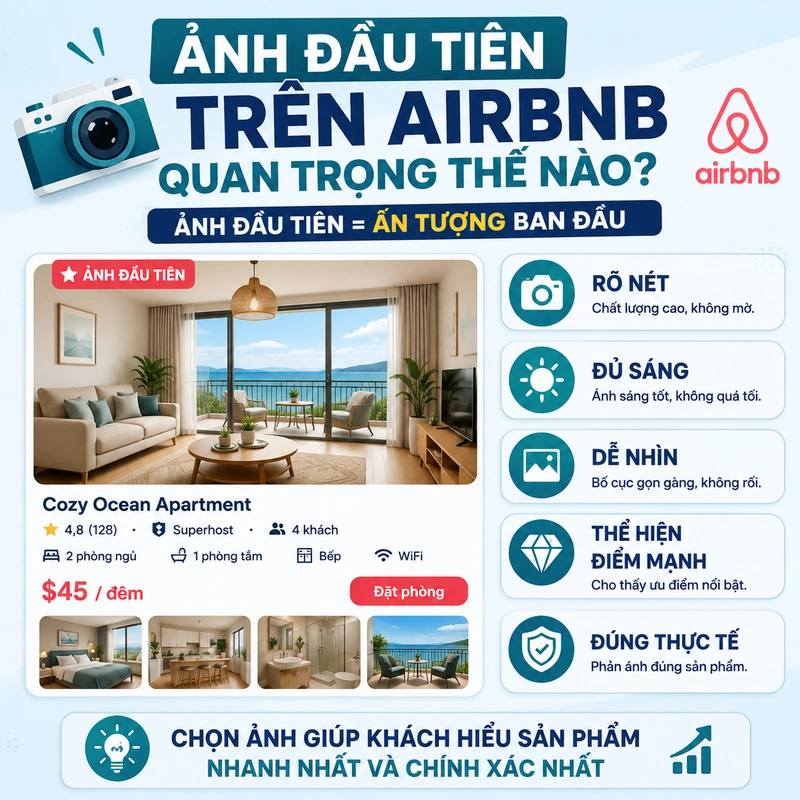 Ảnh Đầu Tiên Trên Airbnb Quan Trọng Thế Nào