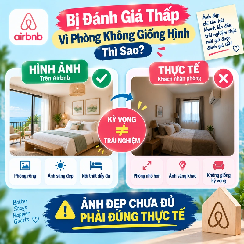 Bị Đánh Giá Thấp Vì Phòng Không Giống Hình Thì Sao
