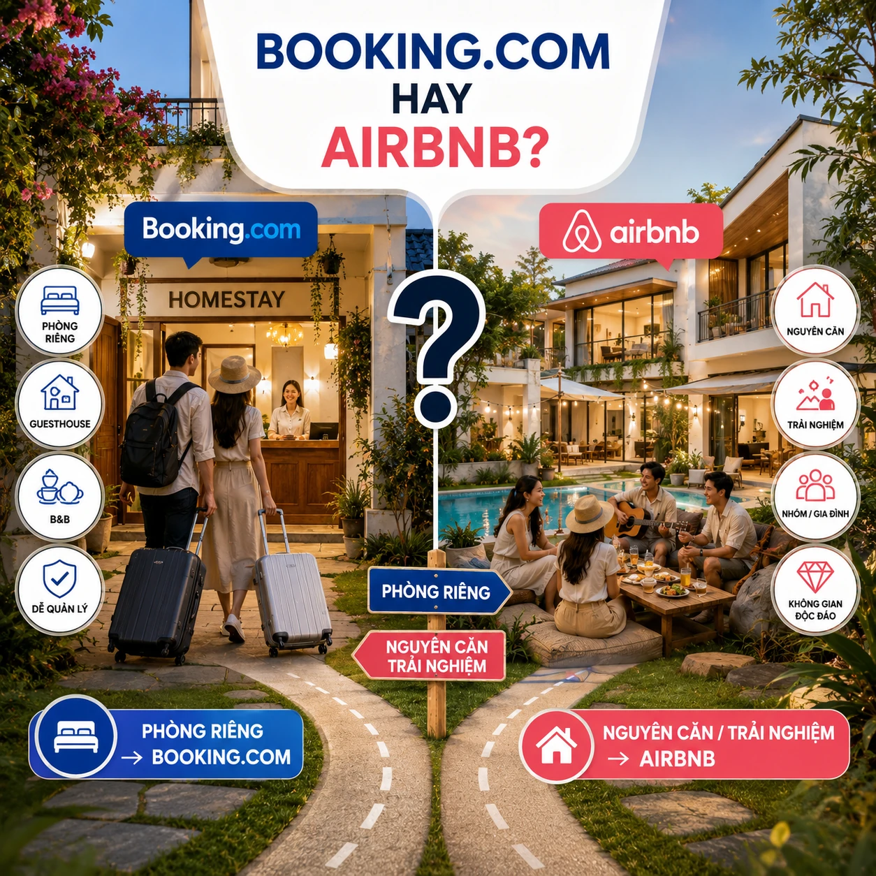 Booking hay airbnb cho homestay