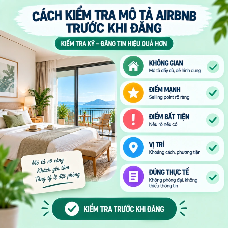 Cách Kiểm Tra Mô Tả Airbnb Trước Khi Đăng