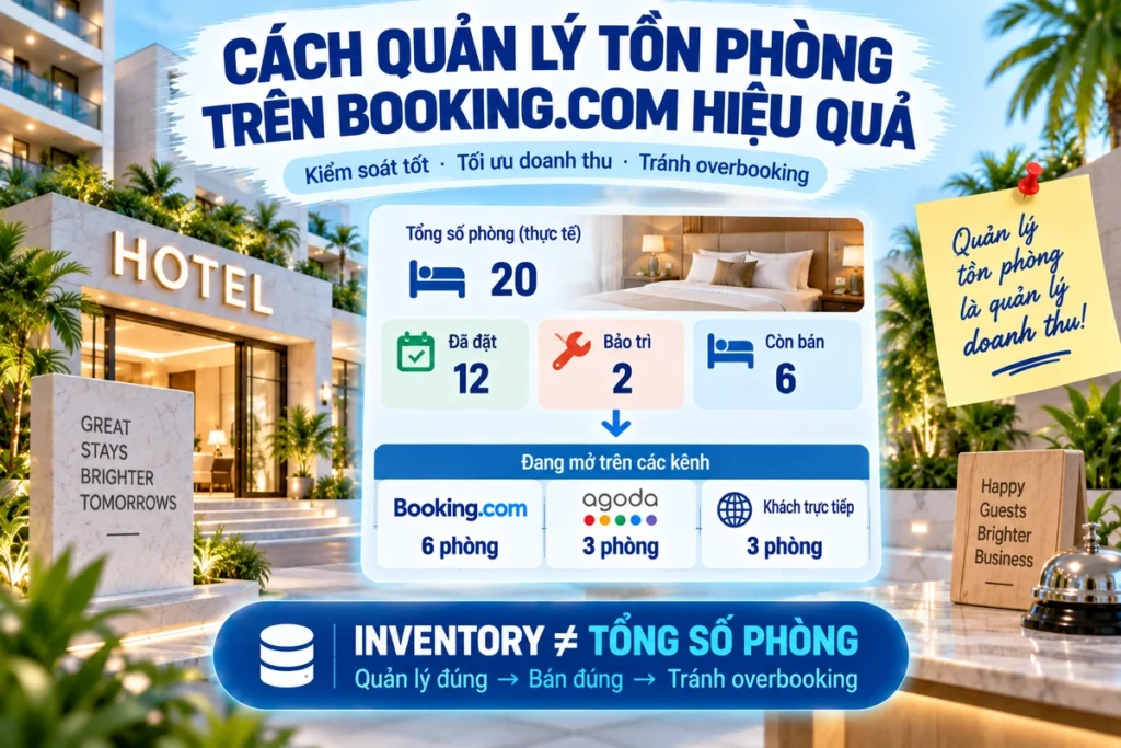Cách Quản Lý Tồn Phòng Trên Booking.com Hiệu Quả