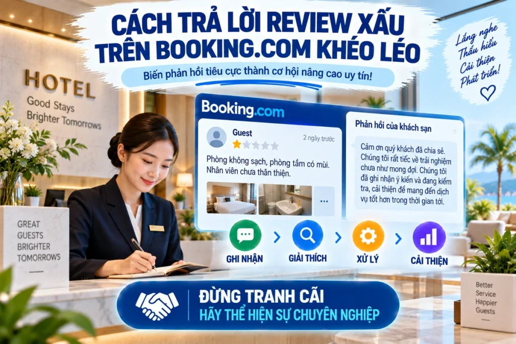 Cách Trả Lời Review Xấu Trên Booking.com Khéo Léo