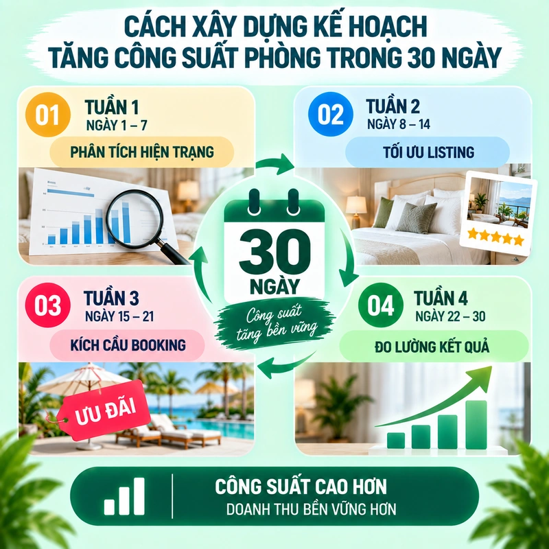 Cách Xây Dựng Kế Hoạch Tăng Công Suất Phòng Trong 30 Ngày