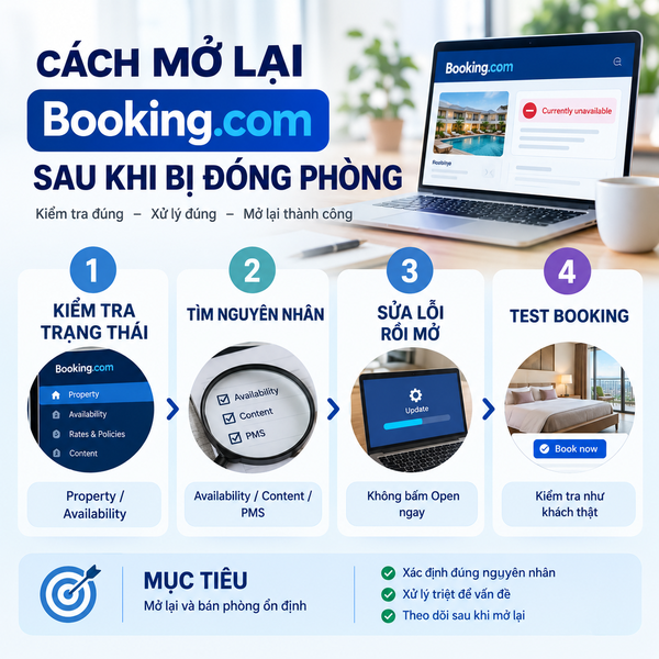 Cách mở lại Booking.com sau khi bị đóng phòng