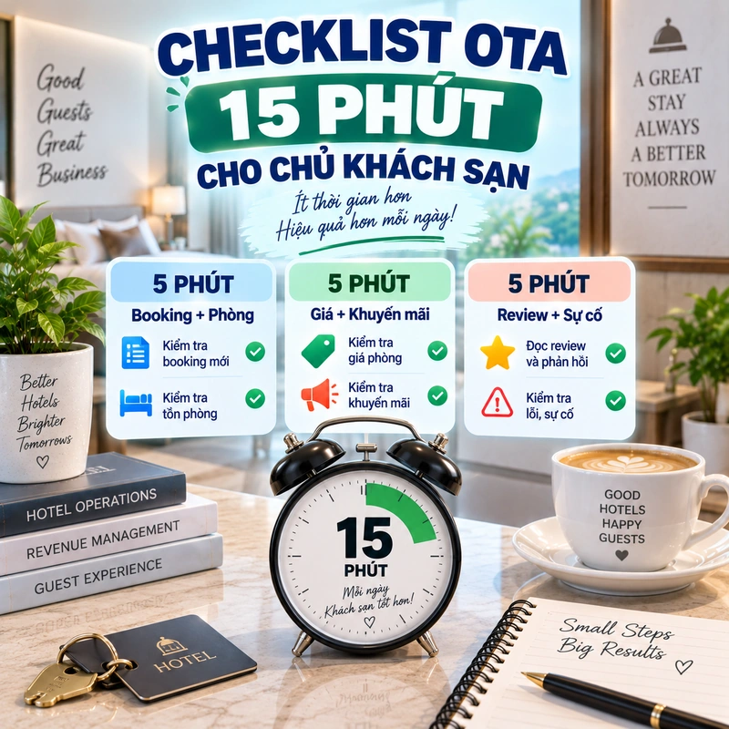 Checklist OTA 15 Phút Cho Chủ Khách Sạn