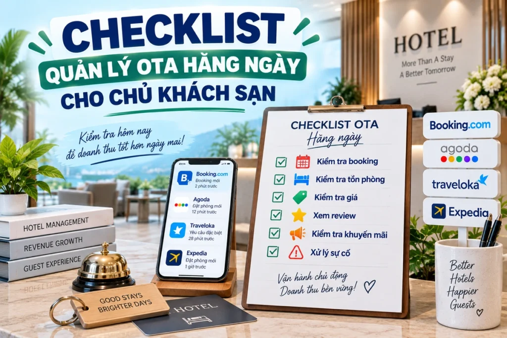 Checklist Quản Lý OTA Hằng Ngày Cho Chủ Khách Sạn