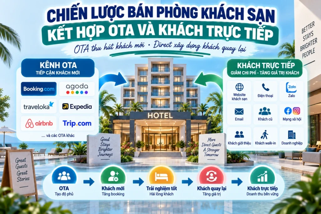 Chiến Lược Bán Phòng Khách Sạn Kết Hợp OTA Và Khách Trực Tiếp