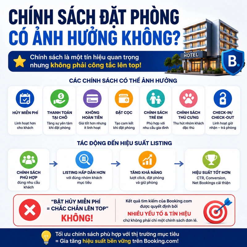 Chính sách đặt phòng có ảnh hưởng không