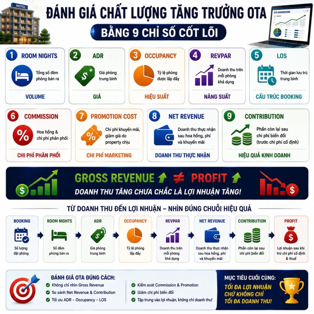 Đánh giá chất lượng tăng trưởng OTA bằng 9 chỉ số