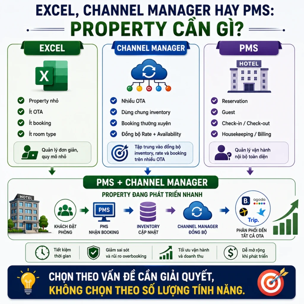 Excel, Channel Manager hay PMS