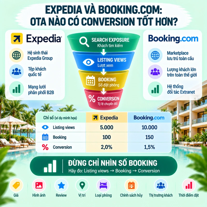 Expedia Và Booking.com OTA Nào Có Conversion Tốt Hơn