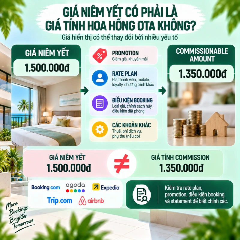 Giá Niêm Yết Có Phải Là Giá Tính Hoa Hồng OTA Không