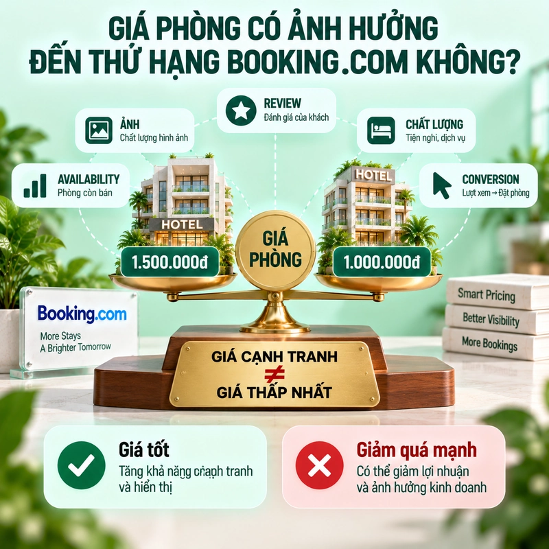 Giá Phòng Có Ảnh Hưởng Đến Thứ Hạng Booking.com Không