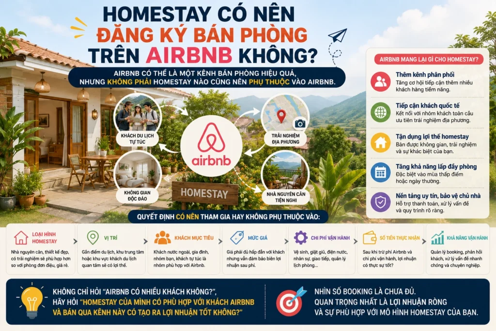 Homestay có nên đăng ký bán phòng trên Airbnb không