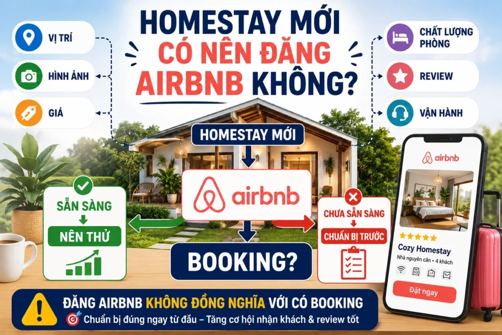Homestay mới có nên đăng Airbnb không