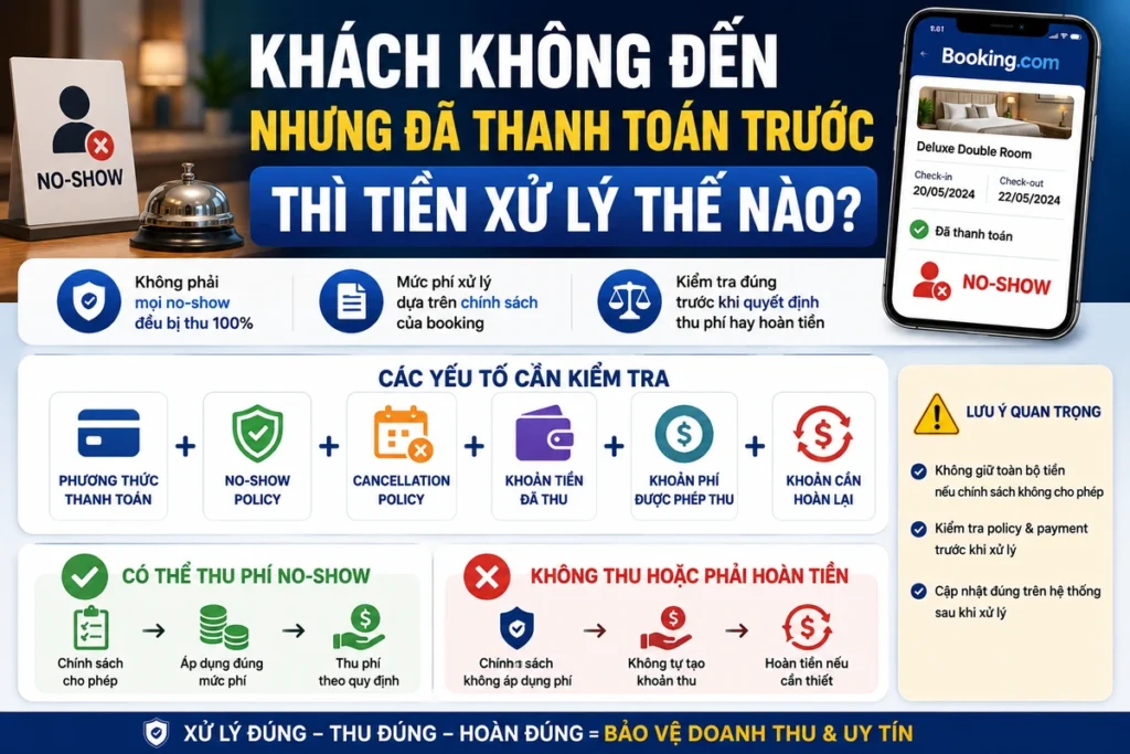 Khách Không Đến Nhận Phòng Trên Booking.com Phải Làm Gì