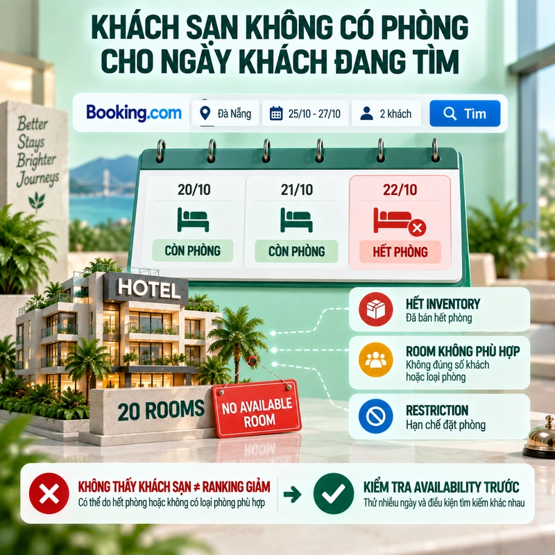 Khách Sạn Không Có Phòng Cho Ngày Khách Đang Tìm