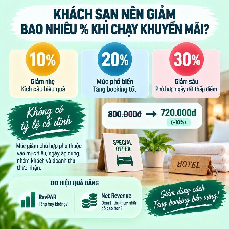 Khách Sạn Nên Giảm Bao Nhiêu Phần Trăm Khi Chạy Khuyến Mãi