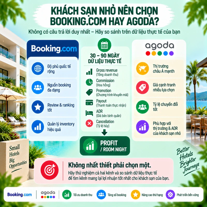 Khách Sạn Nhỏ Nên Chọn Booking.com Hay Agoda