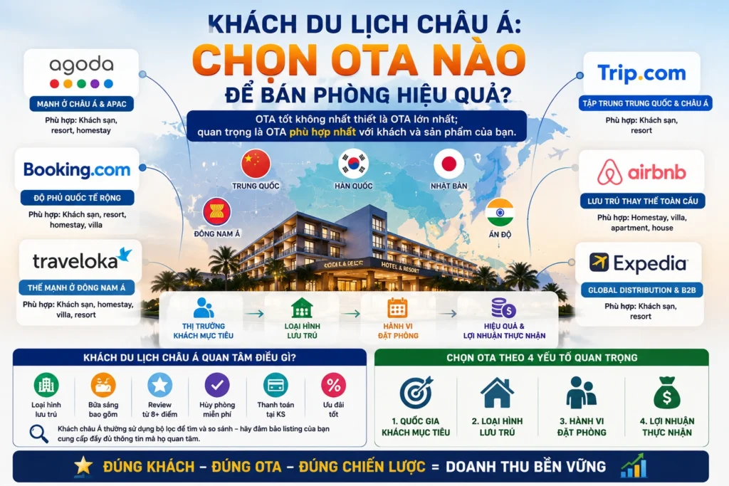 Khách du lịch châu Á chọn OTA nào để bán phòng hiệu quả