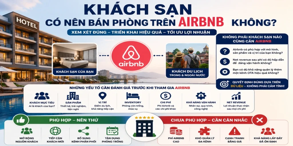 Khách sạn có nên bán phòng trên Airbnb không