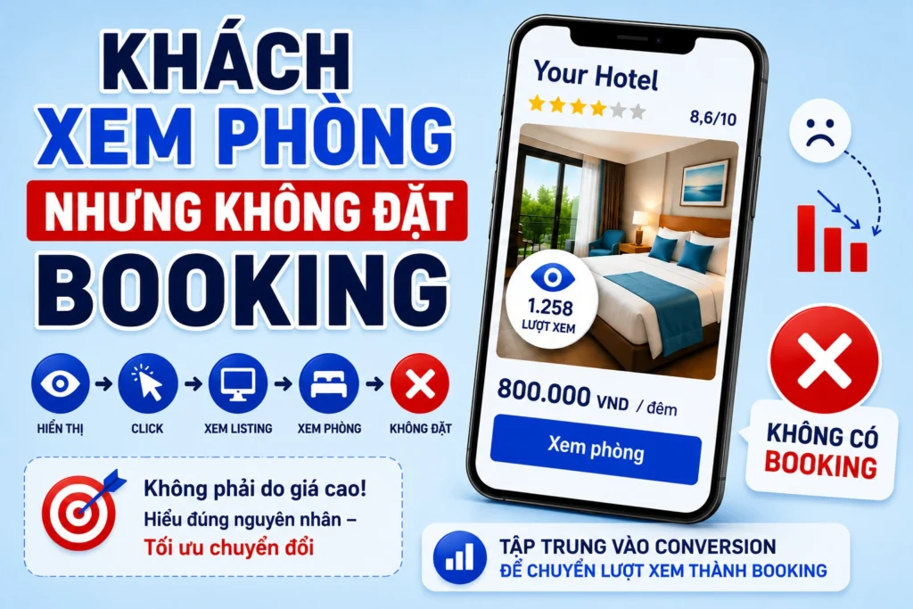 Khách xem phòng nhưng không đặt trên Booking