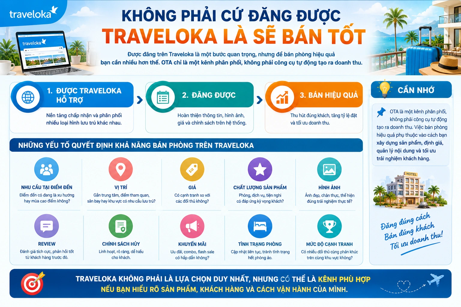 Không phải cứ đăng được Traveloka là sẽ bán tốt