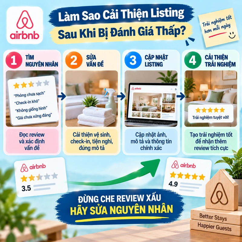 Làm Sao Cải Thiện Listing Sau Khi Bị Đánh Giá Thấp