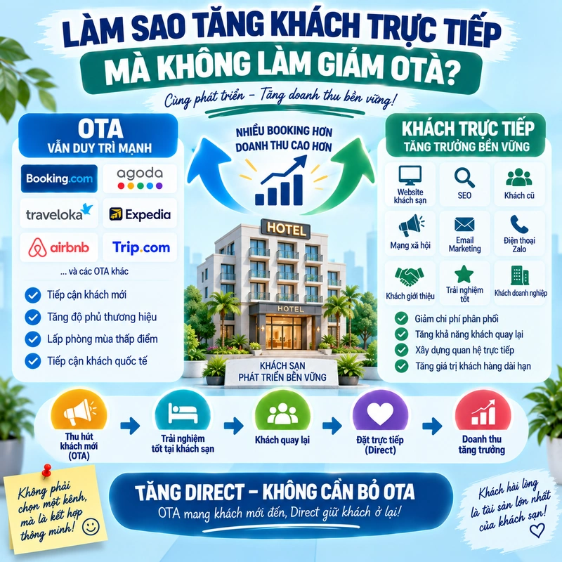 Làm Sao Tăng Khách Trực Tiếp Mà Không Làm Giảm OTA