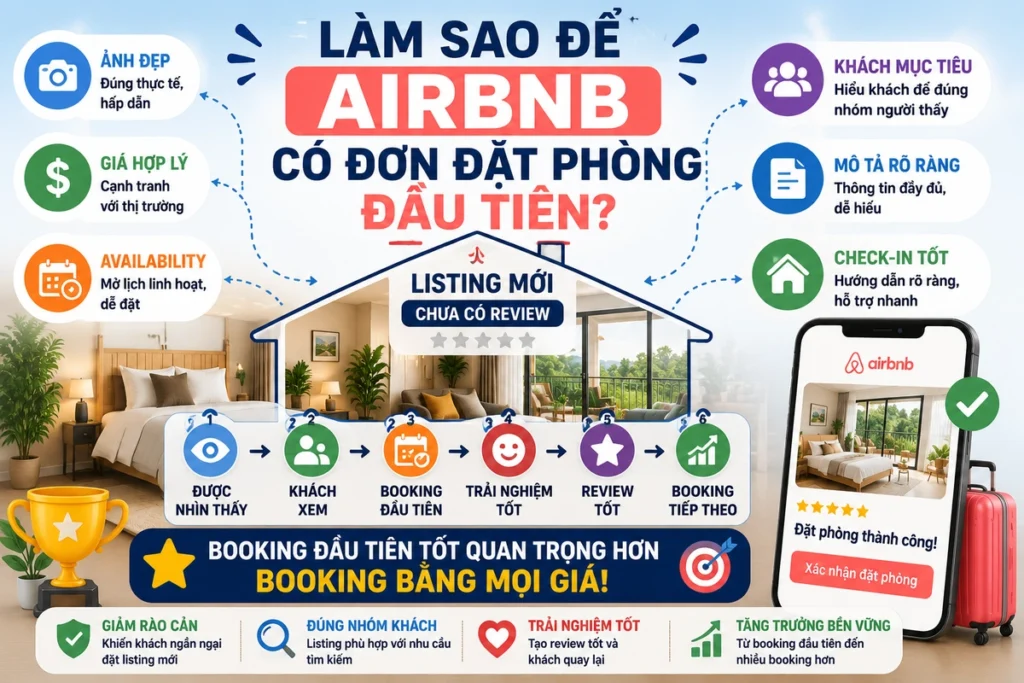 Làm sao để Airbnb có đơn đặt phòng đầu tiên