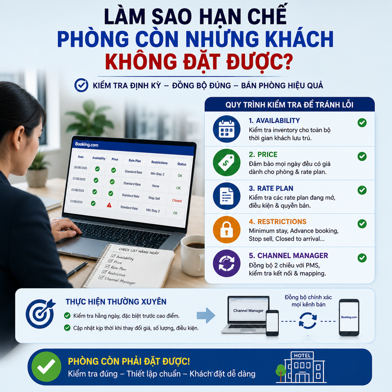 Làm sao hạn chế phòng còn nhưng khách không đặt được