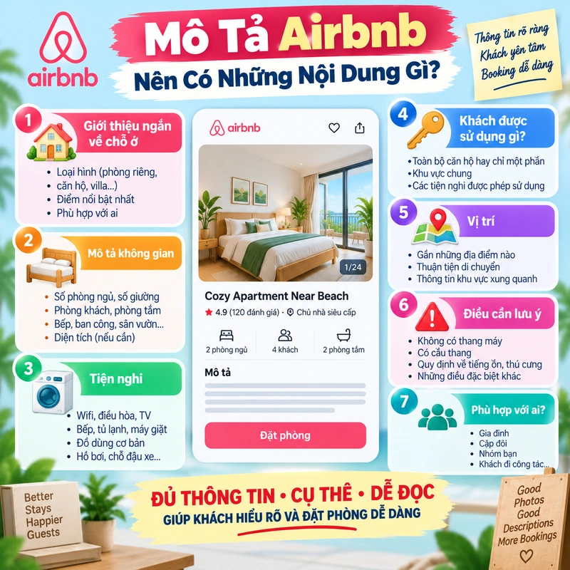 Mô Tả Airbnb Nên Có Những Nội Dung Gì