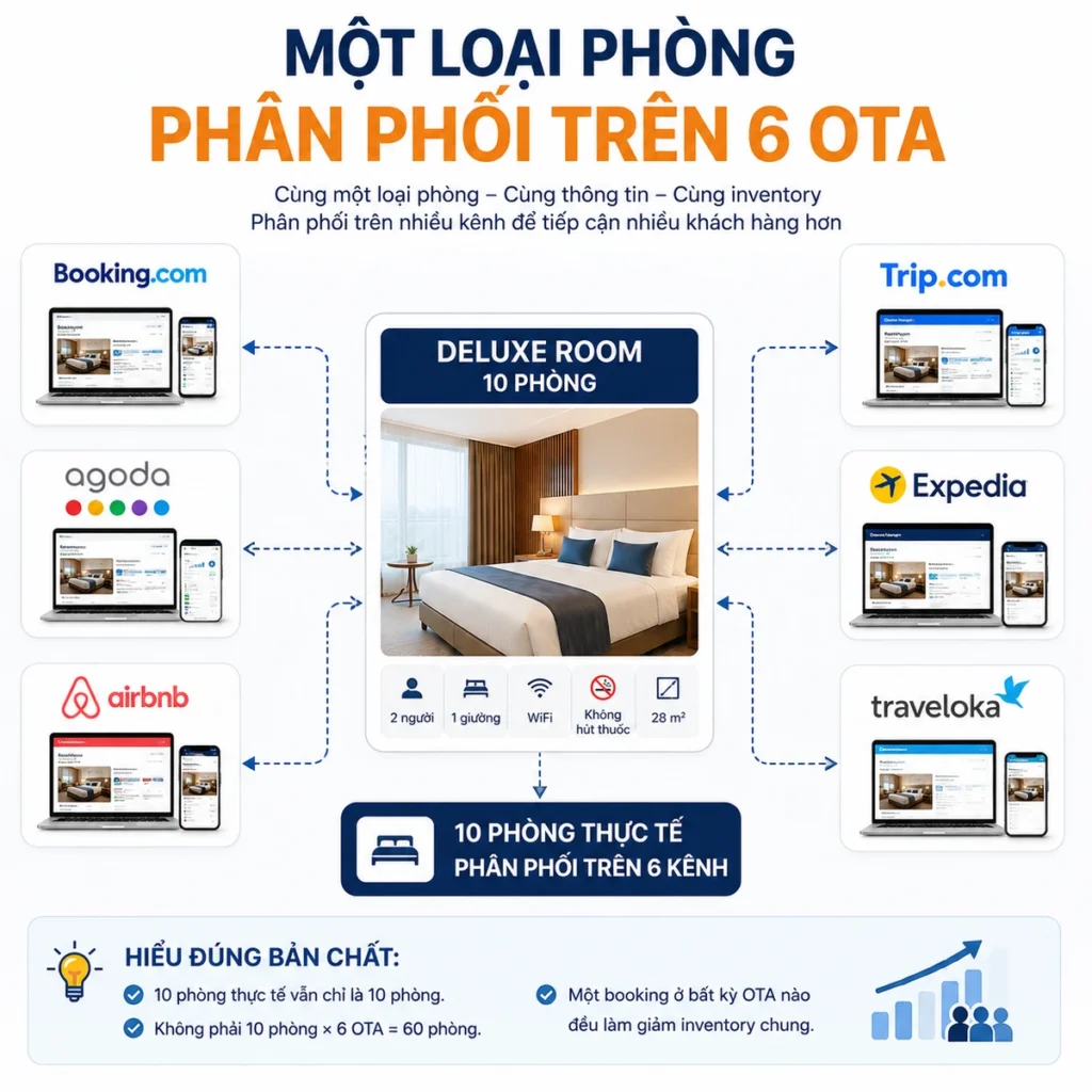 Một loại phòng phân phối trên 6 OTA