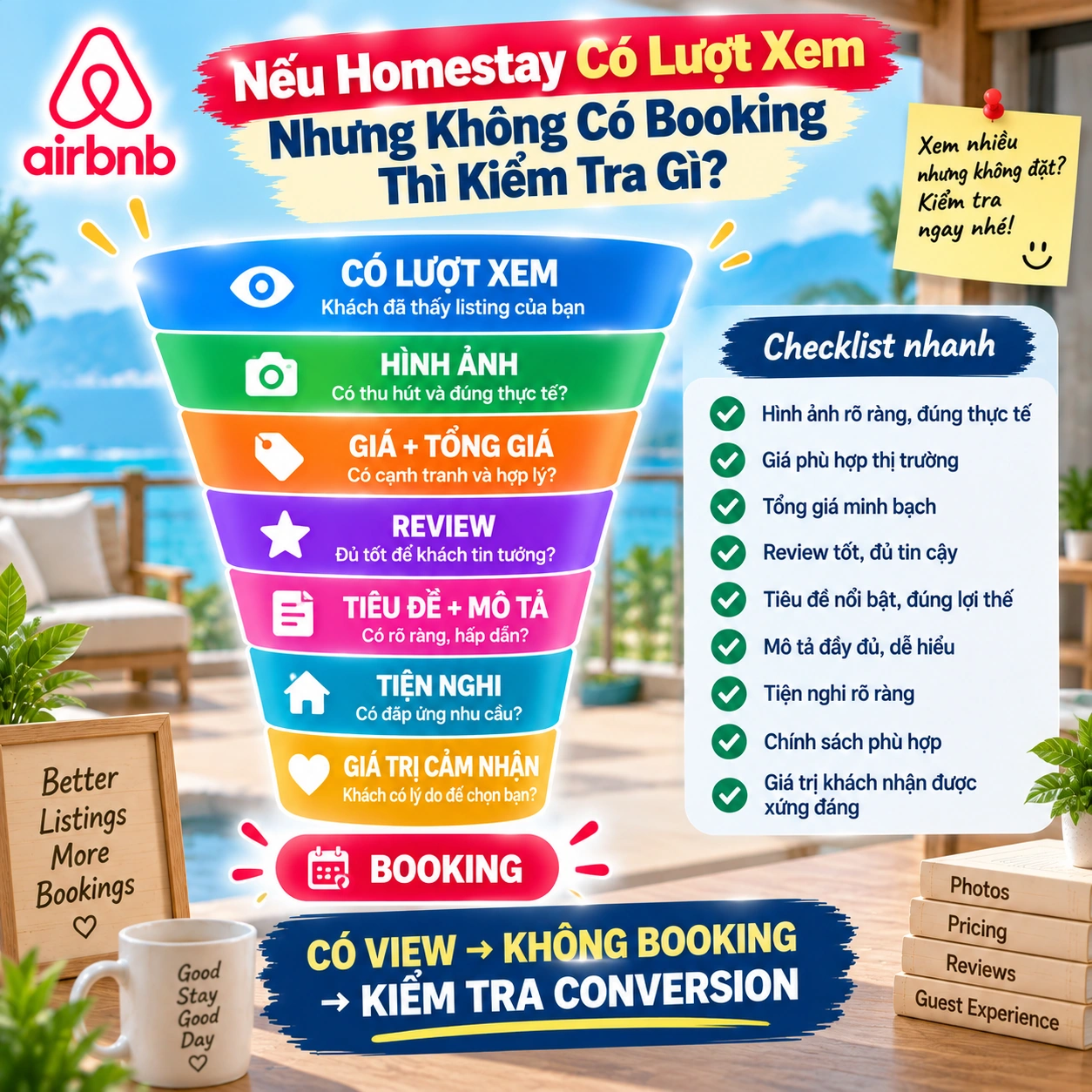 Nếu Homestay Có Lượt Xem Nhưng Không Có Booking Thì Kiểm Tra Gì
