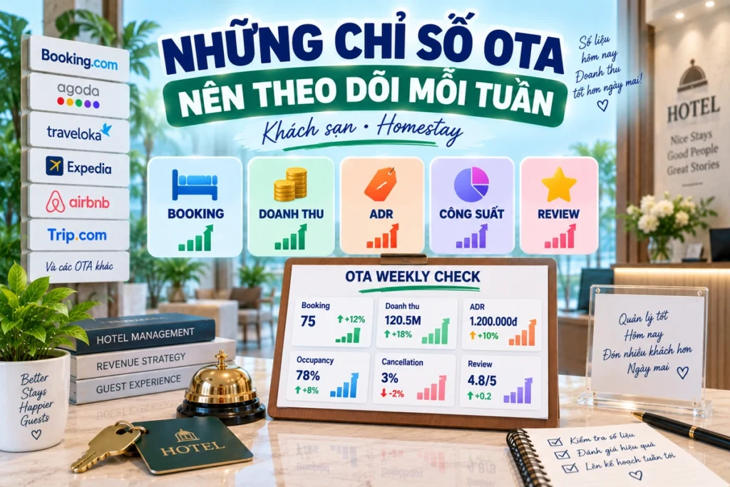 Những Chỉ Số OTA Nên Theo Dõi Mỗi Tuần Cho Khách Sạn, Homestay