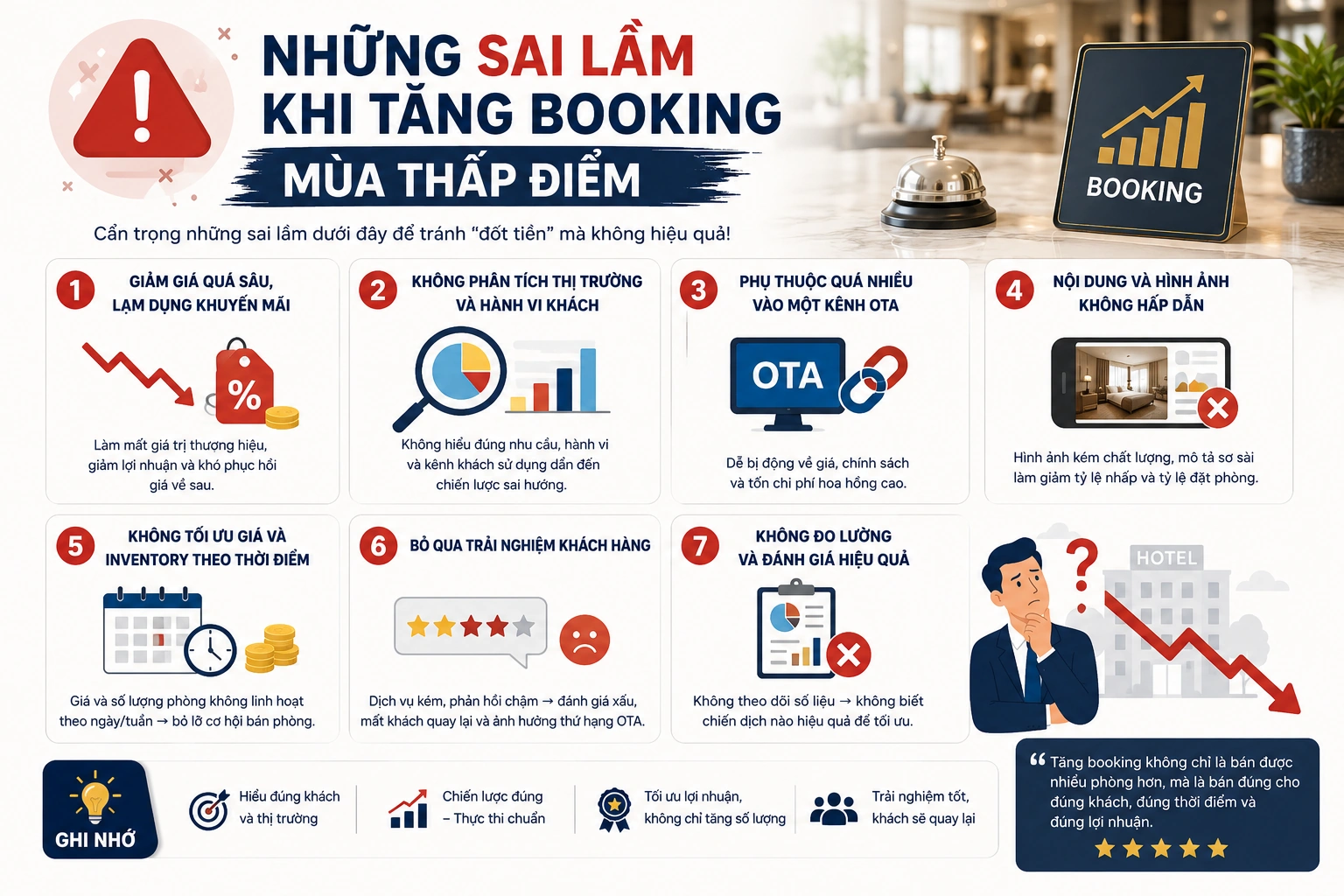 Những sai lầm khi tăng booking mùa thấp điểm