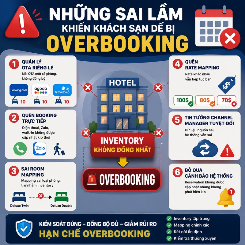 Những sai lầm khiến khách sạn dễ bị overbooking