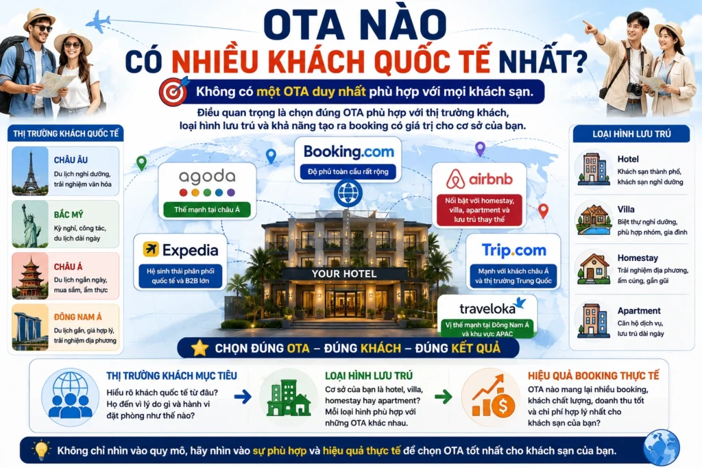 OTA nào có nhiều khách quốc tế nhất