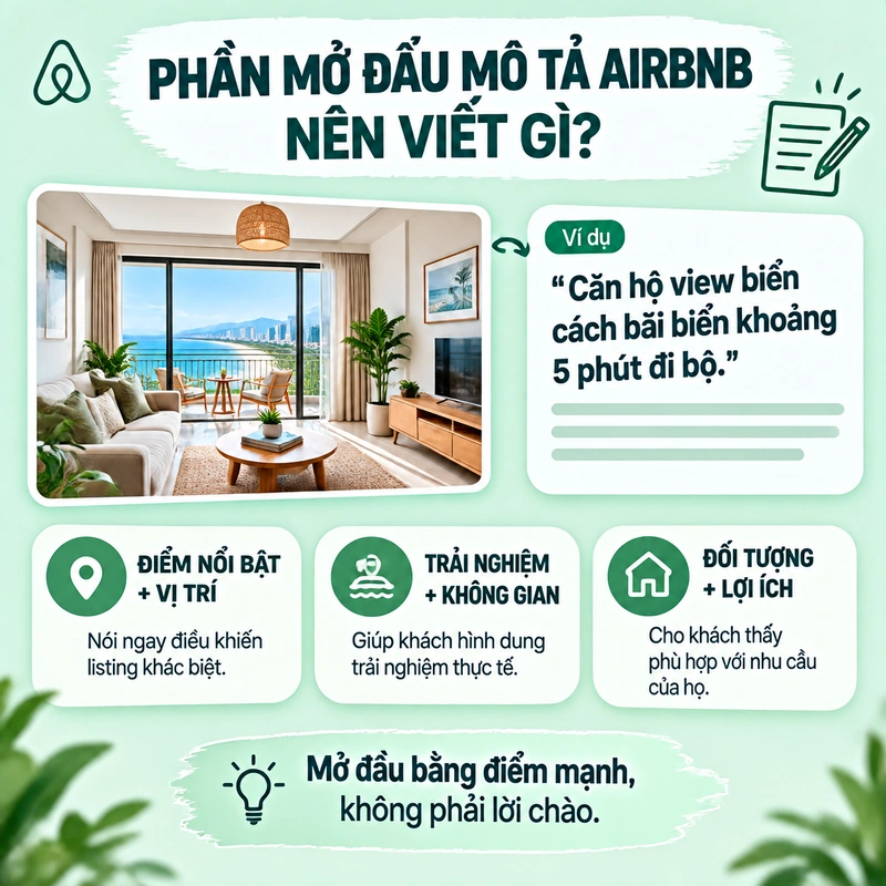Phần Mở Đầu Mô Tả Airbnb Nên Viết Gì