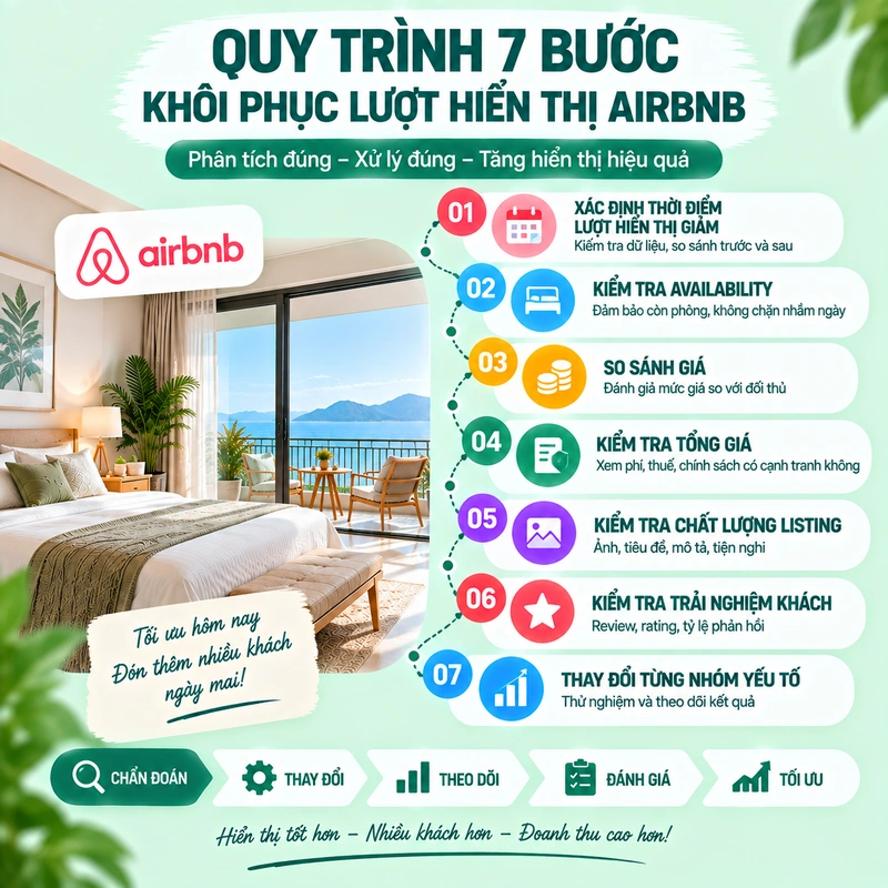 Quy Trình 7 Bước Khôi Phục Lượt Hiển Thị Airbnb