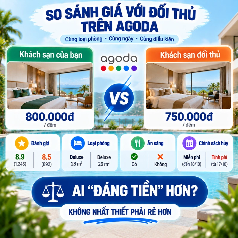 So Sánh Giá Với Đối Thủ Trên Agoda