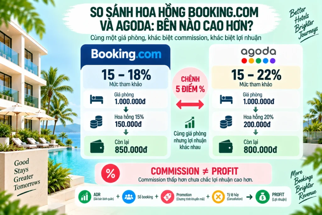 So Sánh Hoa Hồng Booking.com Và Agoda Bên Nào Cao Hơn